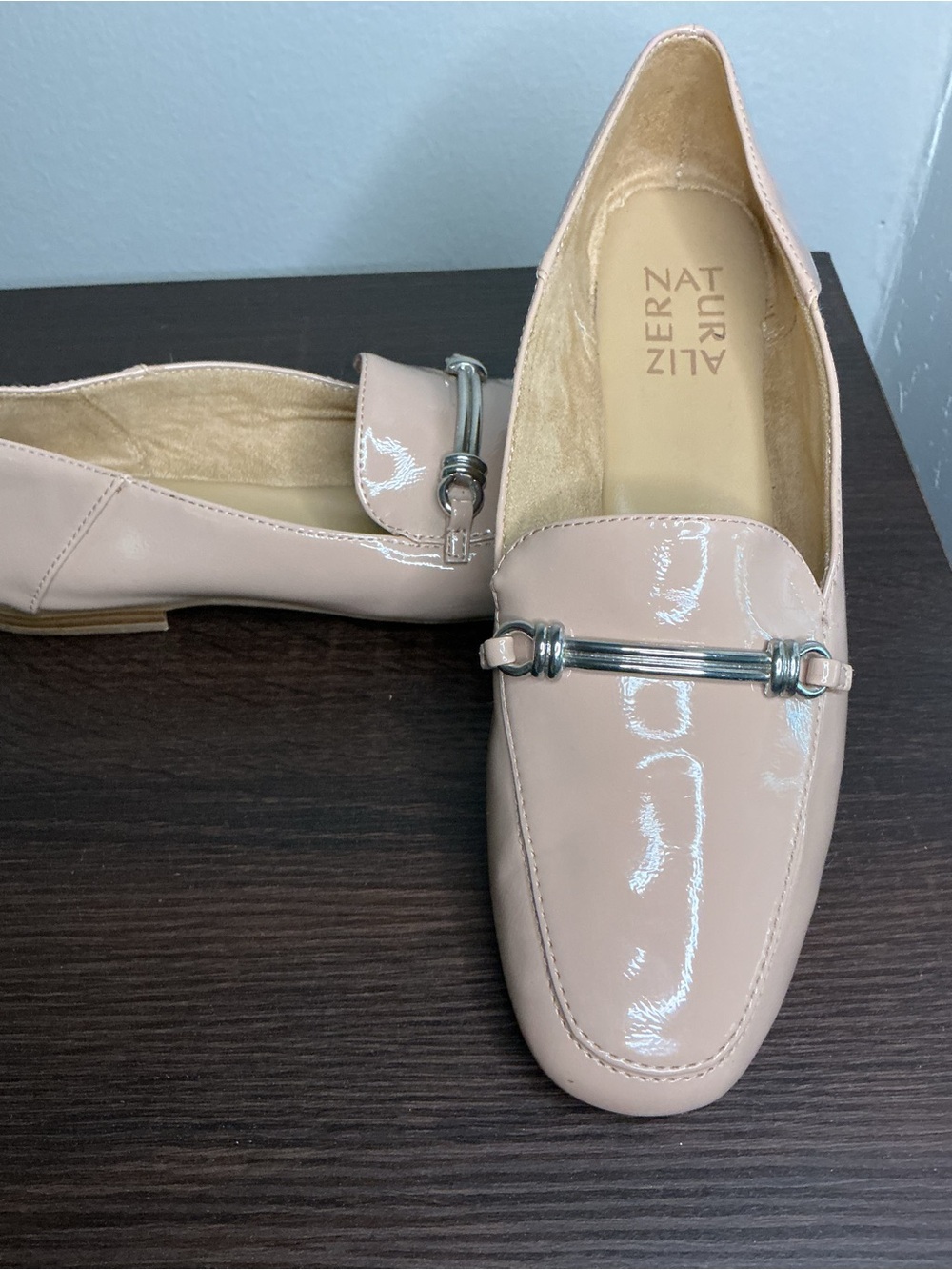 Naturalizer Kari Patent Leather Bit Loafers - Nude / Blush - Size 8.5
